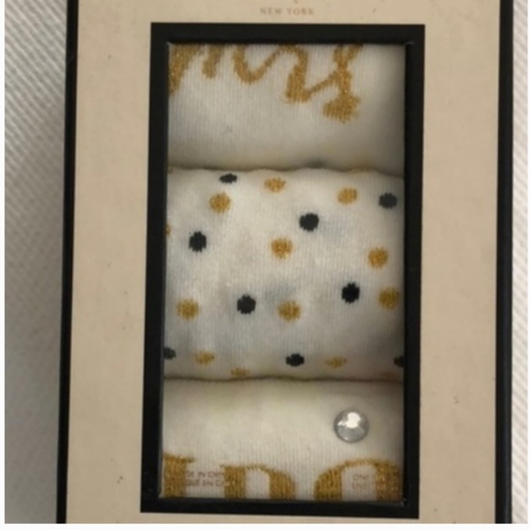 kate spade Bridal Mid-Calf Socks, Set of 3 nwt - Picture 2 of 2